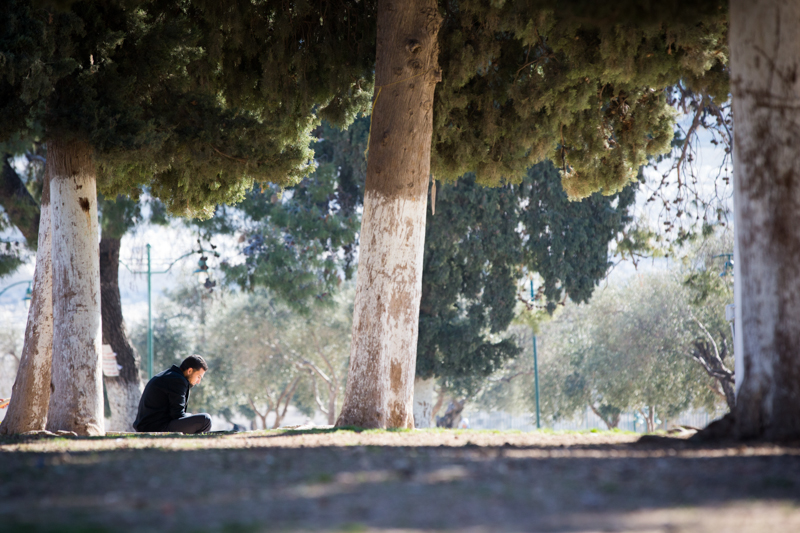 Man Praying in Temple Mount
