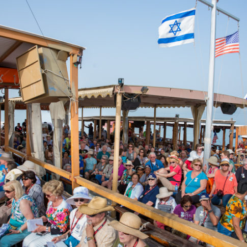 Crowd and Flags at the Boat Event