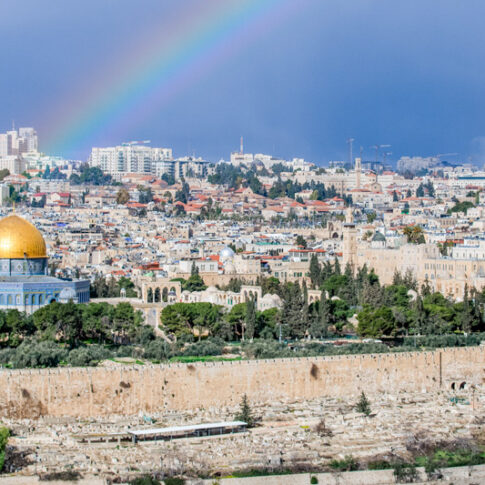 Rainbow over Extended View of Jerusalem