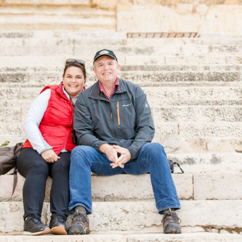 Pilgrim Couple on Southern Steps